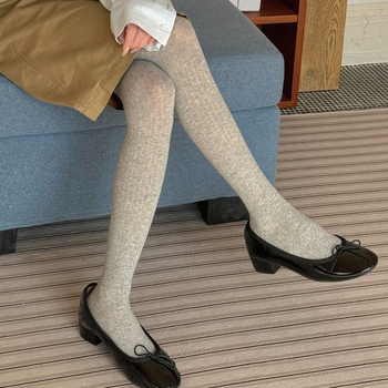 IOULOR Пролетно-лятни корейски MIU Slimming leggings за жени, анти заплитане, памучни чорапогащници с вертикални ивици