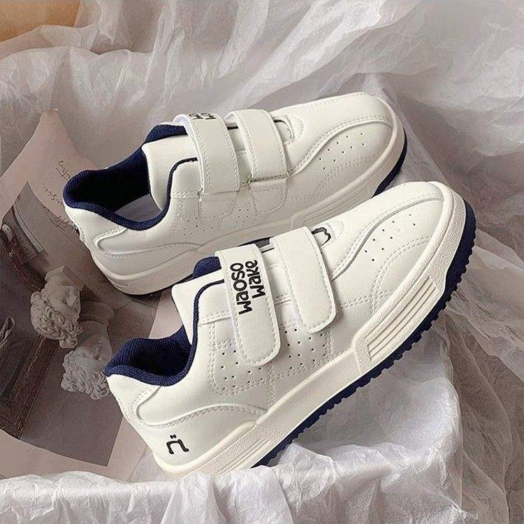Maillard Bread Shoes ženske tenisice s Velcro kopčom, bijele casual tenisice s debelom potplatom