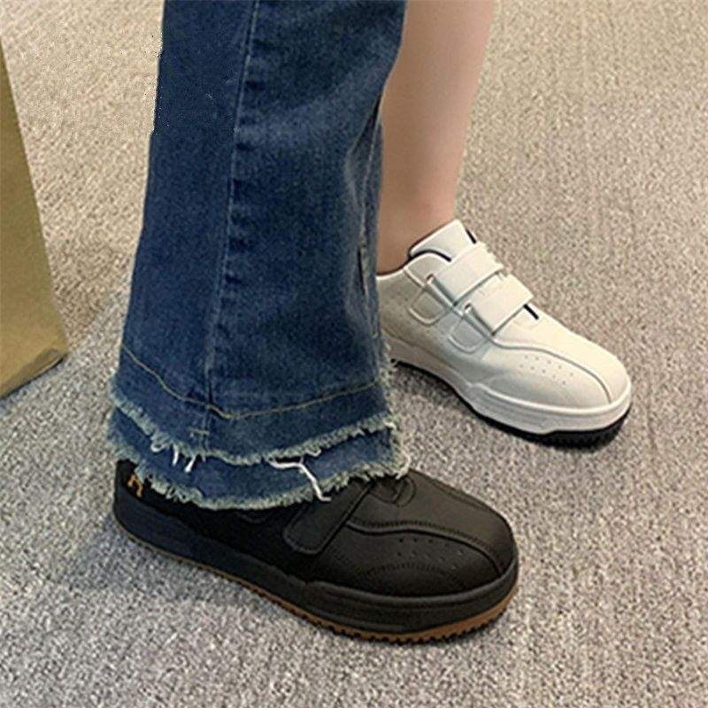 Maillard Bread Shoes ženske tenisice s Velcro kopčom, bijele casual tenisice s debelom potplatom
