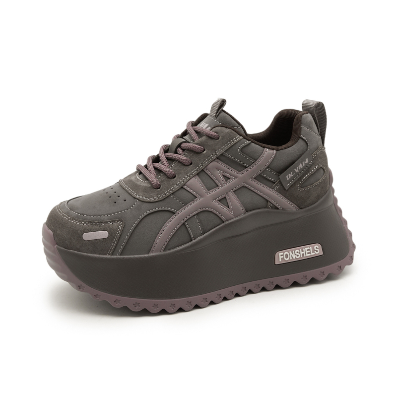 Ženske tenisice s 7 cm debelom potplatom, kožni gornji dio, prozračne, povećanje visine, casual stil