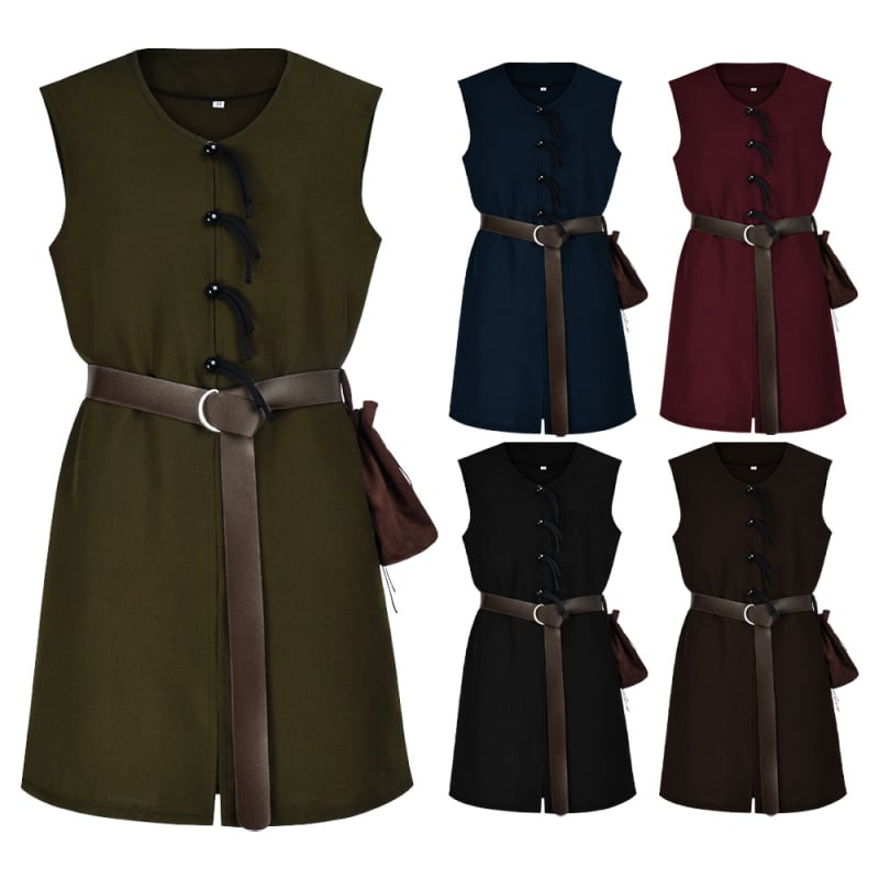Halloween retro prsluk za cosplay – renesansni piratski prsluk i viteški kostim, unisex, 2D anime stil