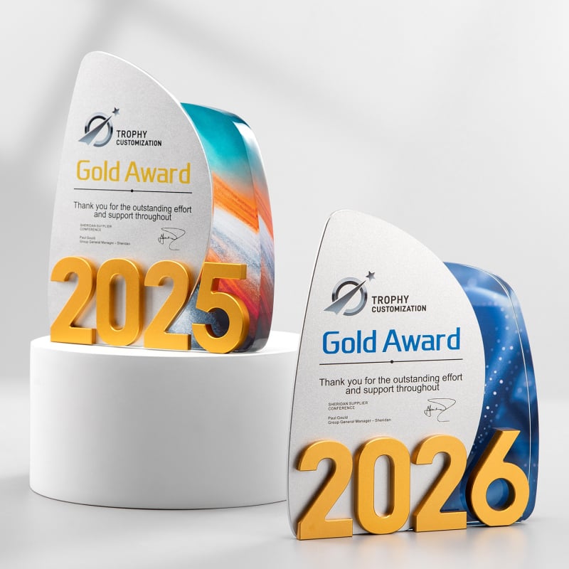Kristalna trofeja 2026 – prilagođena, luksuzna i inovativna nagrada za izvanrednog zaposlenika na godišnjem sastanku, gravirana medalja