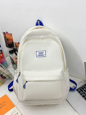 Nova školska ruksak s velikim kapacitetom, jednobojna boja, gradski minimalistički stil, 20–35 L, pogodan za laptop do 9 inča