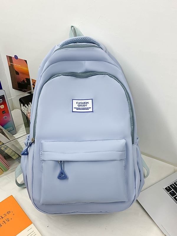 Nova školska ruksak s velikim kapacitetom, jednobojna boja, gradski minimalistički stil, 20–35 L, pogodan za laptop do 9 inča
