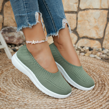 Γυναικεία παπούτσια slip-on, αναπνέοντα, ελαφρά, καθημερινά, σε μεγάλα μεγέθη, καλοκαίρι 2025