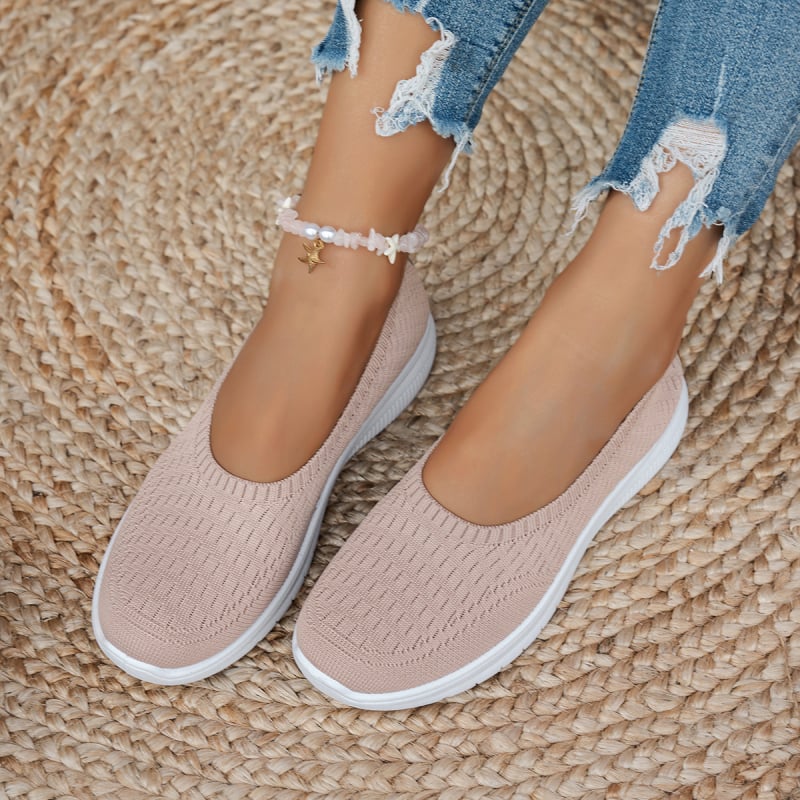 Γυναικεία παπούτσια slip-on, αναπνέοντα, ελαφρά, καθημερινά, σε μεγάλα μεγέθη, καλοκαίρι 2025