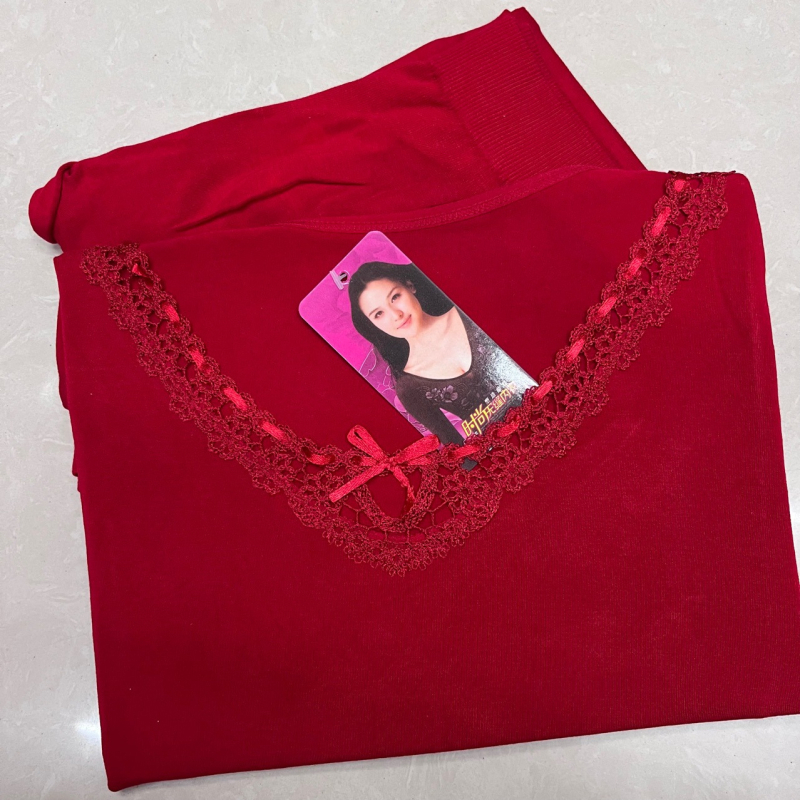 Ženski termalni set donjeg rublja: bezšiven, ultra tanki, prozračni osnovni sloj za jesen i zimu, gornji dio s okruglim izrezom i hlače