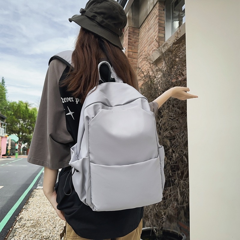 Unisex ruksak 36–55 L, jednobojne boje, korejskog stila, za školu, fakultet i putovanja, najlon, s mogućnošću proširenja, kompatibilan s 15-inčnim laptopom.