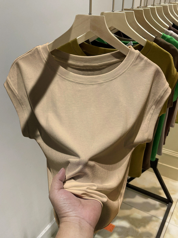 Ženski slobodan kratki T-shirt s batwing rukavima, okrugli izrez, lagani ljetni gornji dio za slojevito odijevanje u proljeće