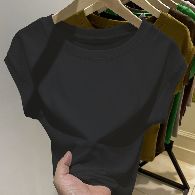 Ženski slobodan kratki T-shirt s batwing rukavima, okrugli izrez, lagani ljetni gornji dio za slojevito odijevanje u proljeće