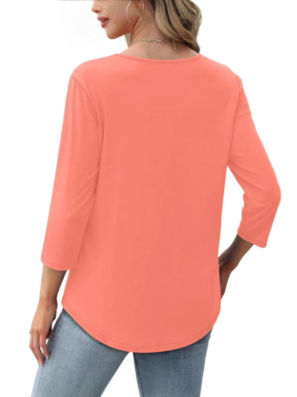 Ženski pamučni top s dugim rukavima, plisirani detalji, okrugli izrez, casual street stil, jesen 2025