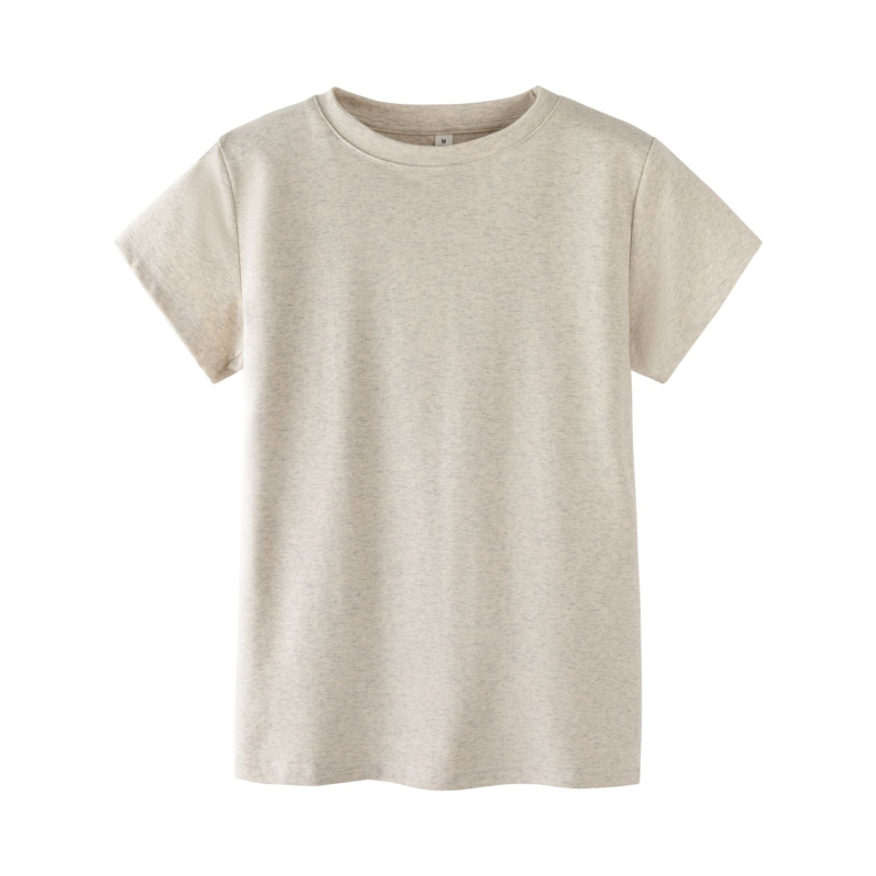 Ženski T-shirt kratkih rukava s U-dekolteom, uski struk, ljubičasta, ljeto 2025