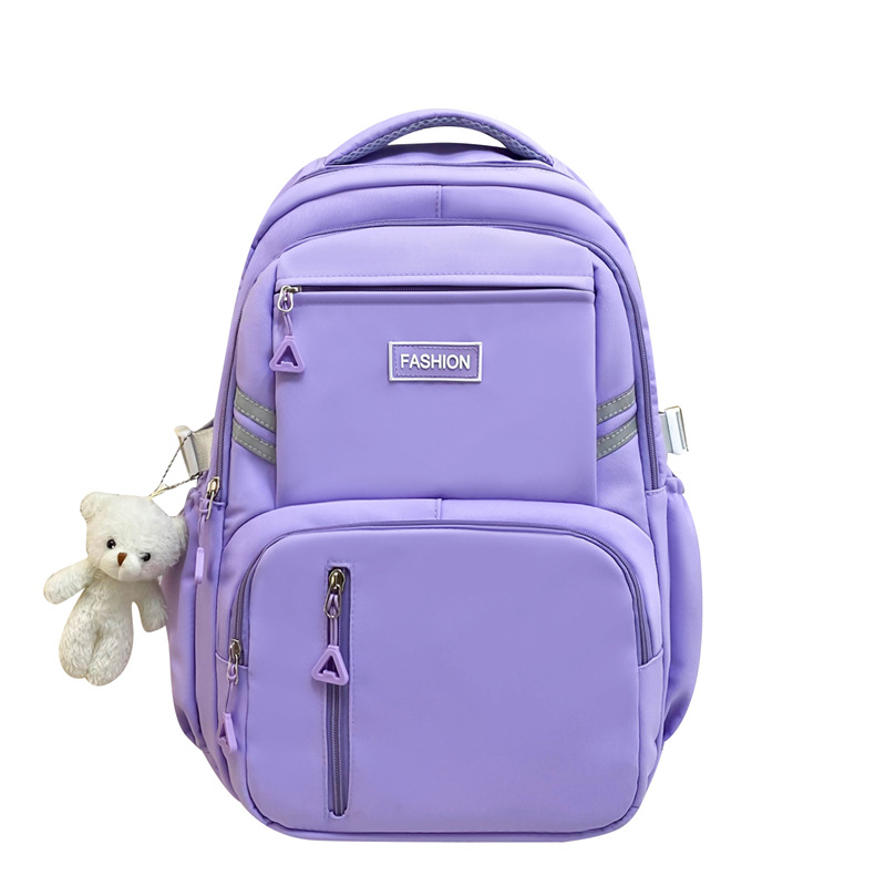 Nylonový batoh, unisex, viacúčelový pre školu a cestovanie, mestský štýl, 20–35 l, vhodný pre 14" notebook, jednofarebný, výstelka z polyesteru, popruhy s vzduchovým vankúšom