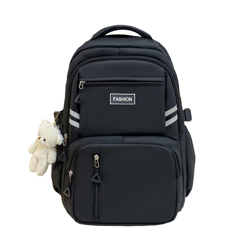Nylonový batoh, unisex, viacúčelový pre školu a cestovanie, mestský štýl, 20–35 l, vhodný pre 14" notebook, jednofarebný, výstelka z polyesteru, popruhy s vzduchovým vankúšom