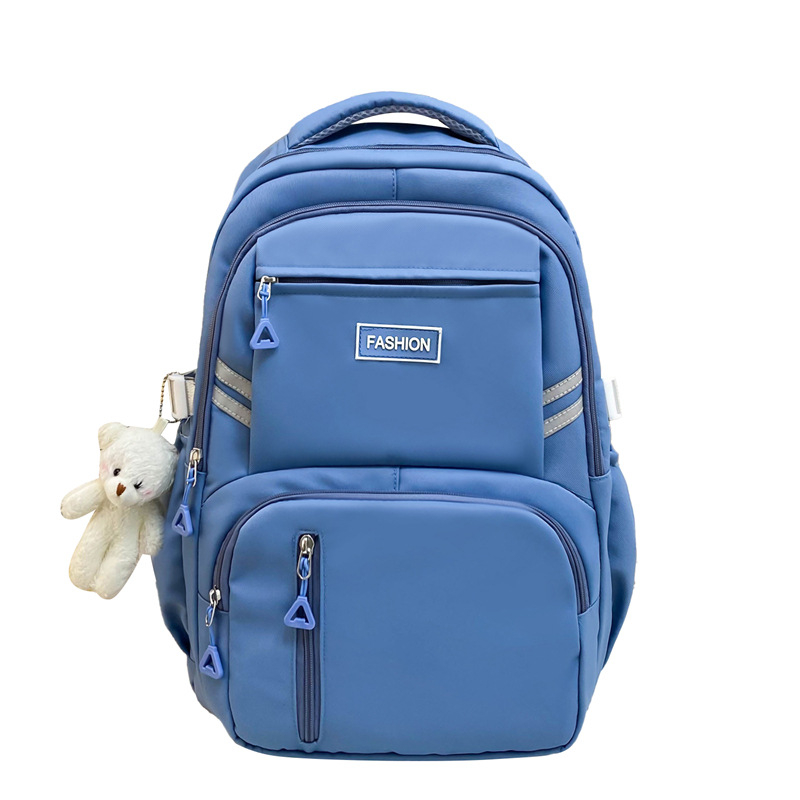 Nylonový batoh, unisex, viacúčelový pre školu a cestovanie, mestský štýl, 20–35 l, vhodný pre 14" notebook, jednofarebný, výstelka z polyesteru, popruhy s vzduchovým vankúšom