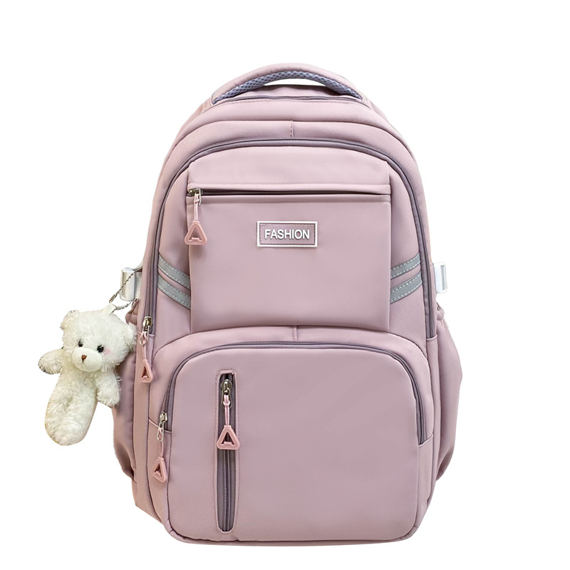 Nylonový batoh, unisex, viacúčelový pre školu a cestovanie, mestský štýl, 20–35 l, vhodný pre 14" notebook, jednofarebný, výstelka z polyesteru, popruhy s vzduchovým vankúšom