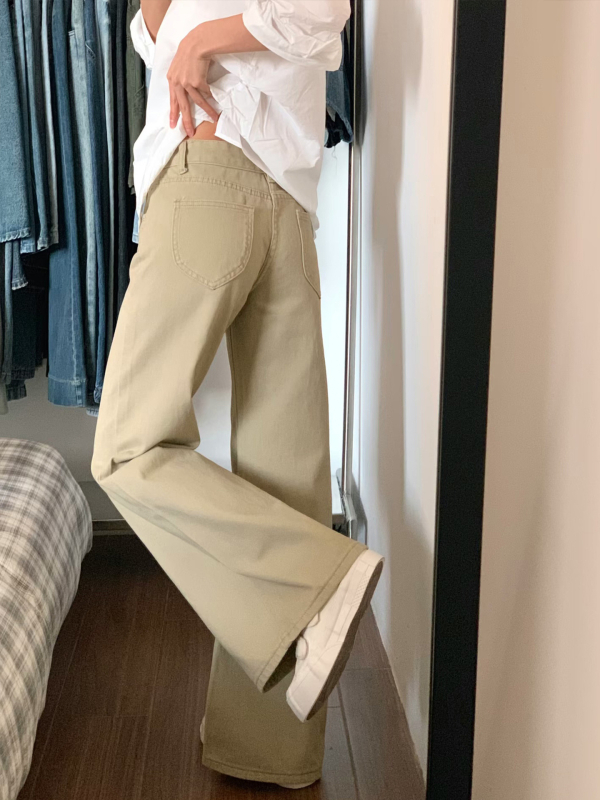 Női fehér slim-fit farmernadrág, koreai stílusú kora tavasszra, sokoldalú casual nadrág alacsony derekú, mikro-szárú