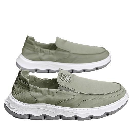 Pantofi bărbați din pânză, slip-on, vară 2025, ușori, talpă moale subțire, respirabili, din țesătură Ice Silk, în stil Beijing vechi