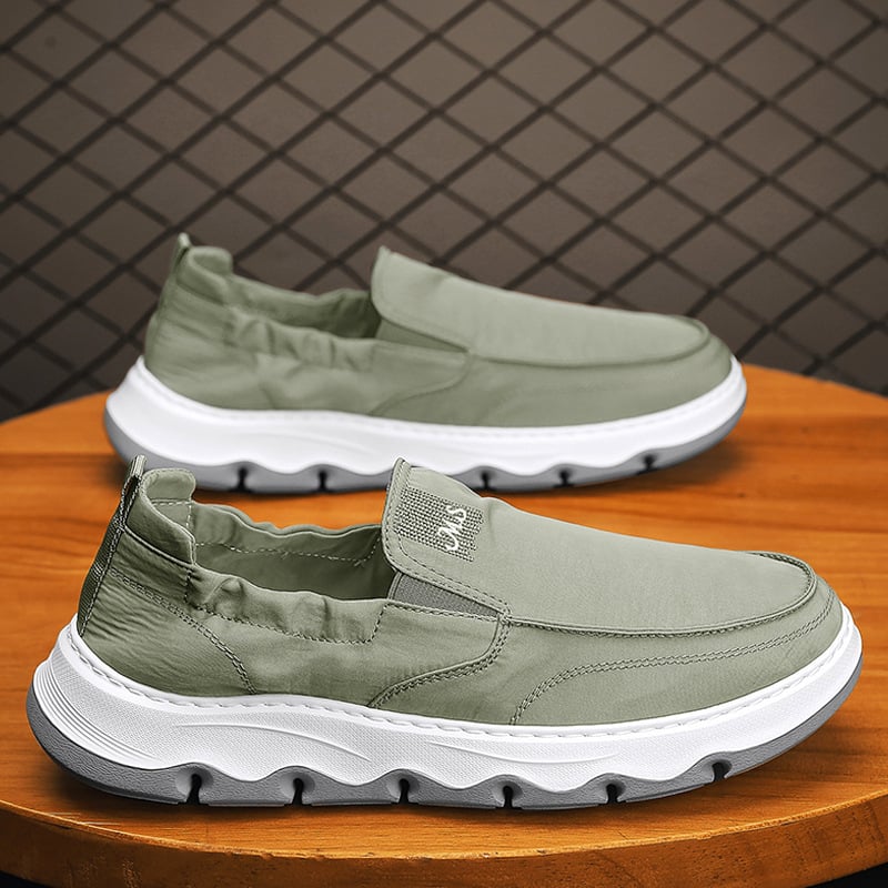 Pantofi bărbați din pânză, slip-on, vară 2025, ușori, talpă moale subțire, respirabili, din țesătură Ice Silk, în stil Beijing vechi