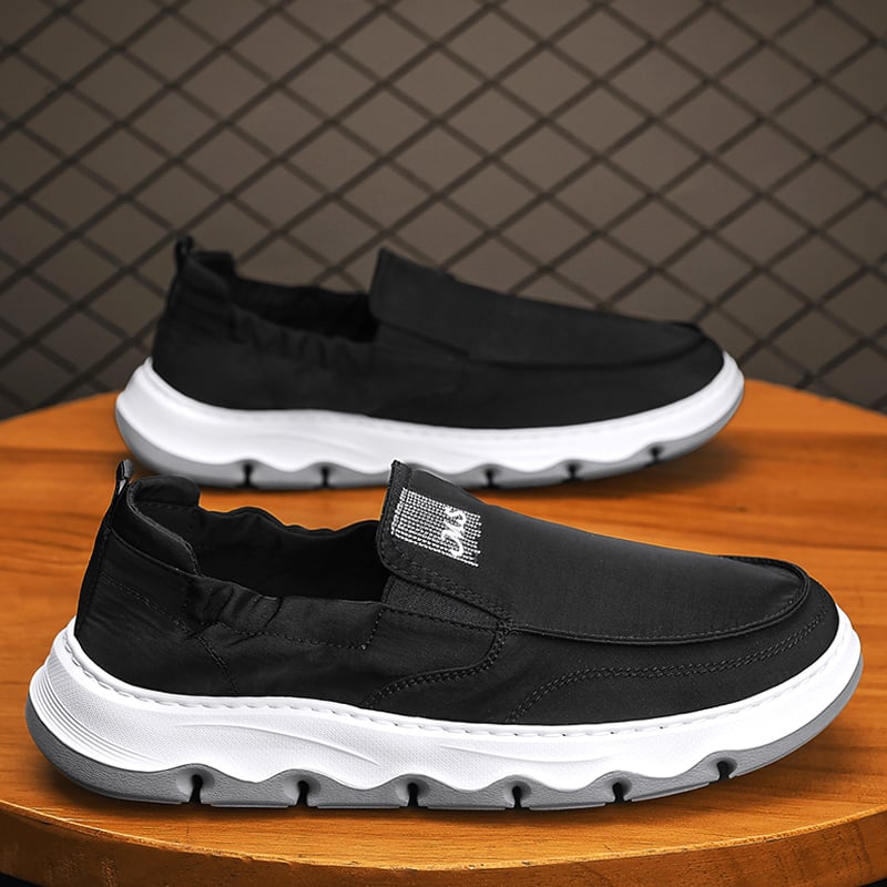 Pantofi bărbați din pânză, slip-on, vară 2025, ușori, talpă moale subțire, respirabili, din țesătură Ice Silk, în stil Beijing vechi