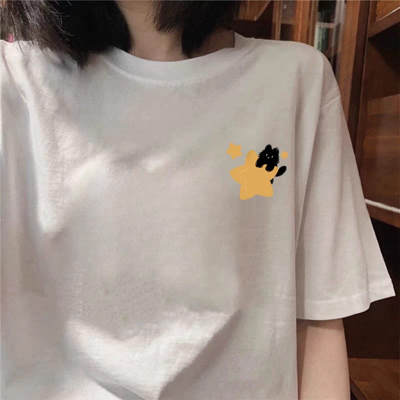 Ženski T-shirt od 100% pamuka, ležernog kroja, plus veličine, otisak, kratkih rukava, casual top.