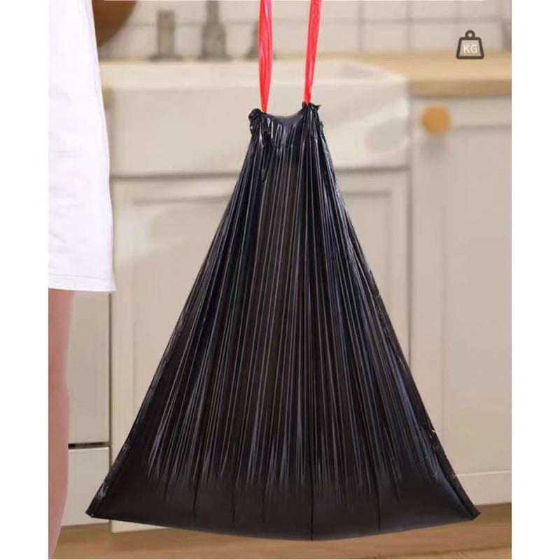 15-40 L ekstra velike vreće za smeće sa šnúrkom, za kućnu upotrebu, debeli, pogodne za kuhinju, kupaonicu, hotel i komercijalnu upotrebu, crne