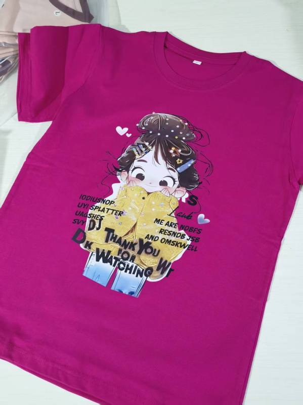 Ženski pamučni T-shirt kratkih rukava s mašnicom, 300 g teški pamuk, ležeran kroj za ljeto
