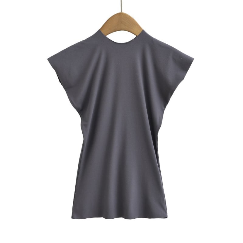 2024 ljeto ženski T-shirt kratkih rukava, uski kroj, okrugli izrez, jednostavna boja