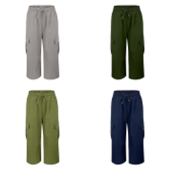 Ženske cargo hlače za ljeto, visoki struk, slobodan kroj, brzo sušeći ice-silk materijal, radni stil, kapri duljina
