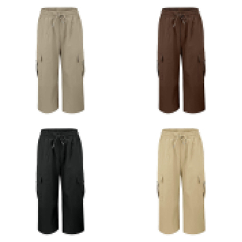 Ženske cargo hlače za ljeto, visoki struk, slobodan kroj, brzo sušeći ice-silk materijal, radni stil, kapri duljina