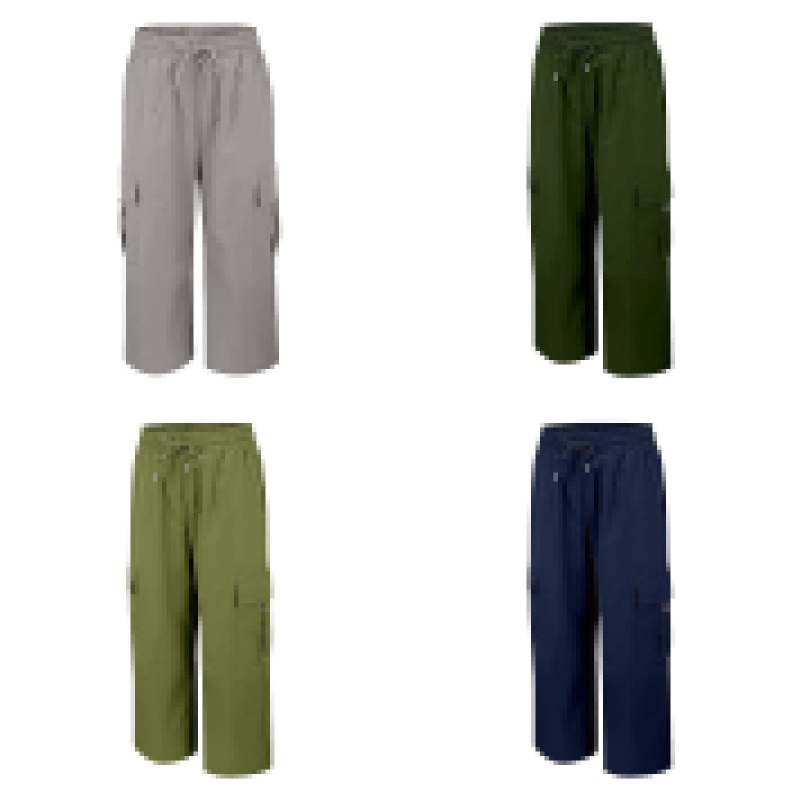 Ženske cargo hlače za ljeto, visoki struk, slobodan kroj, brzo sušeći ice-silk materijal, radni stil, kapri duljina