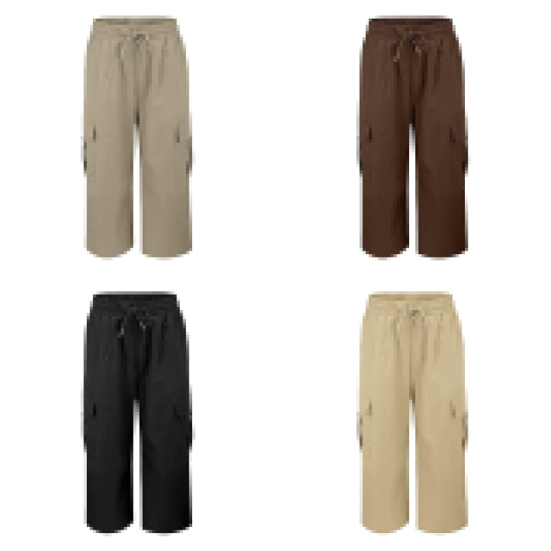 Ženske cargo hlače za ljeto, visoki struk, slobodan kroj, brzo sušeći ice-silk materijal, radni stil, kapri duljina