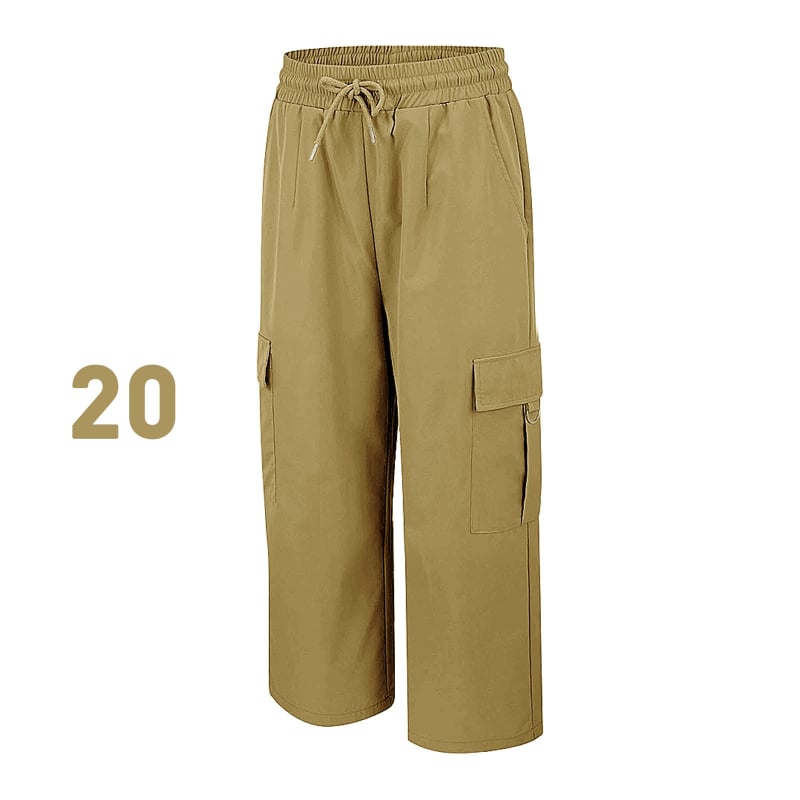 Ženske cargo hlače za ljeto, visoki struk, slobodan kroj, brzo sušeći ice-silk materijal, radni stil, kapri duljina