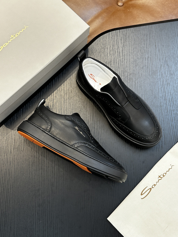 Férfi slip-on sportcipő borjúbőrből, gravírozott minta, divatos