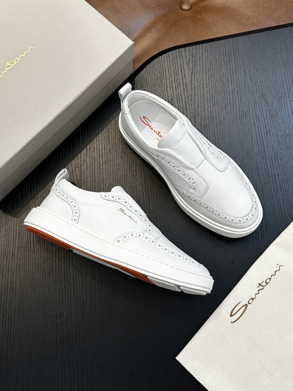 Férfi slip-on sportcipő borjúbőrből, gravírozott minta, divatos