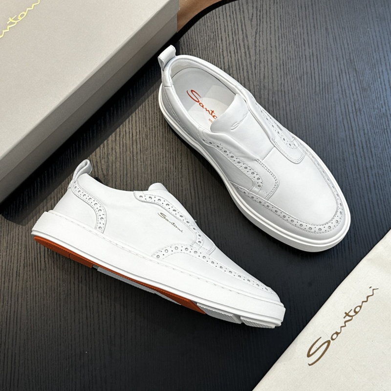 Férfi slip-on sportcipő borjúbőrből, gravírozott minta, divatos