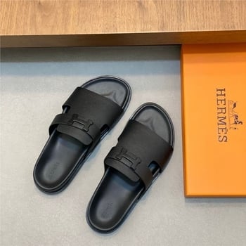 Sandale pentru bărbați din piele naturală, talpă groasă, slip-on casual pentru vară 2025