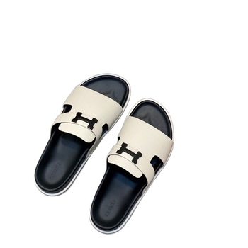 Sandale pentru bărbați din piele naturală, talpă groasă, slip-on casual pentru vară 2025