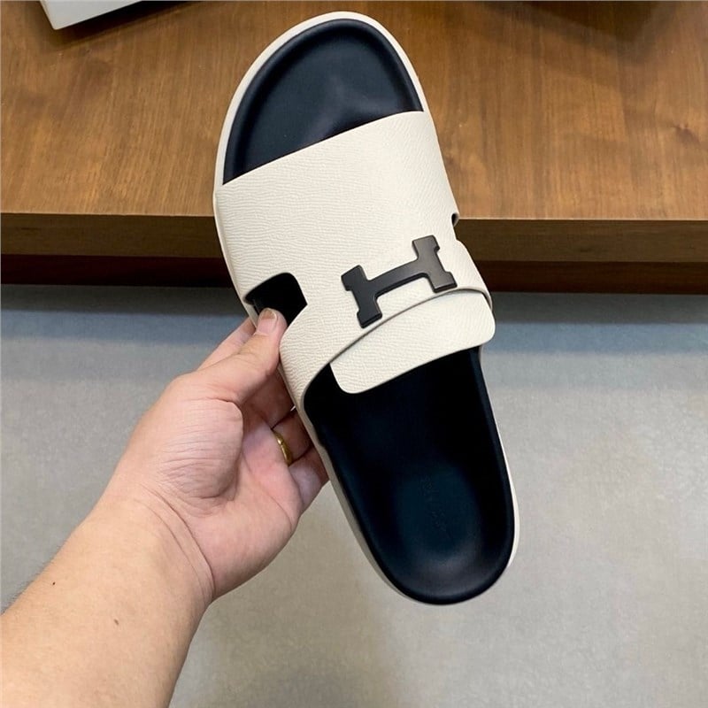 Sandale pentru bărbați din piele naturală, talpă groasă, slip-on casual pentru vară 2025