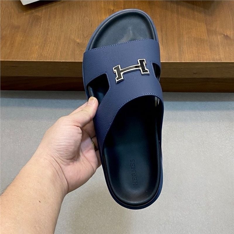 Sandale pentru bărbați din piele naturală, talpă groasă, slip-on casual pentru vară 2025