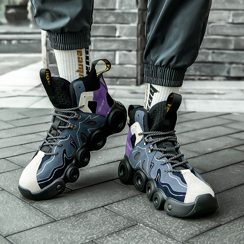 Adidași înalți pentru bărbați, talpă groasă, stil Ins, pentru purtare zilnică
