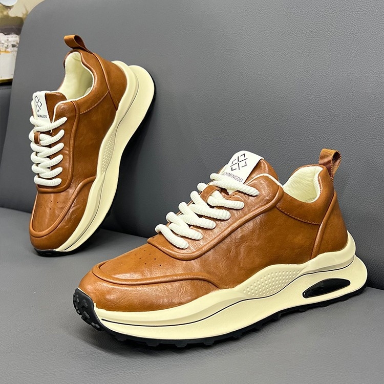 Pantofi sport casual pentru bărbați, toamna 2024, partea superioară din țesătură, căptușeală din piele naturală, talpă PU rezistentă, profil jos, șireturi