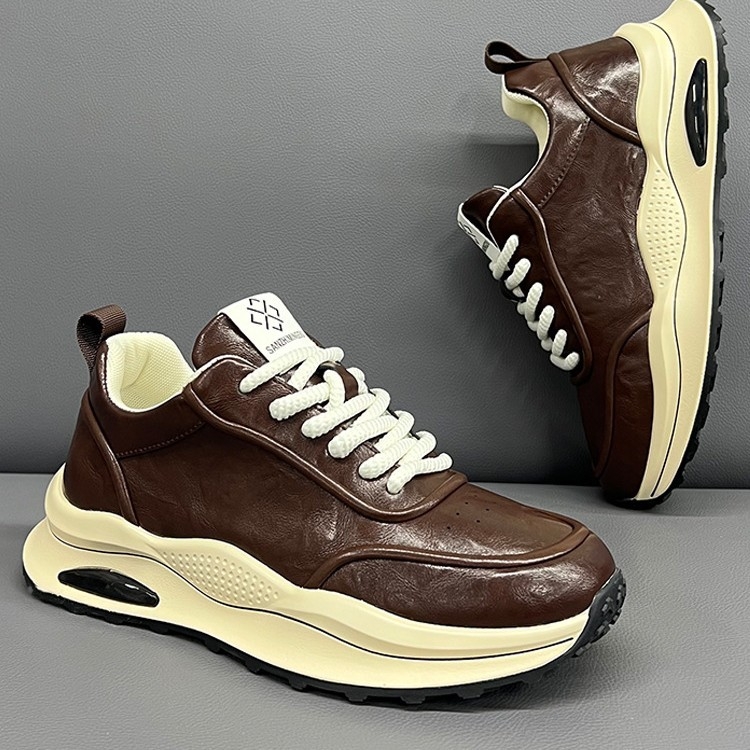 Pantofi sport casual pentru bărbați, toamna 2024, partea superioară din țesătură, căptușeală din piele naturală, talpă PU rezistentă, profil jos, șireturi