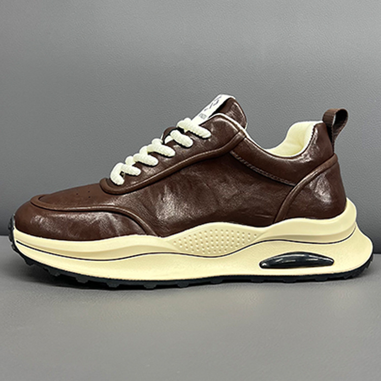 Pantofi sport casual pentru bărbați, toamna 2024, partea superioară din țesătură, căptușeală din piele naturală, talpă PU rezistentă, profil jos, șireturi