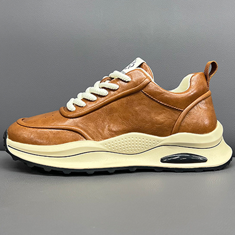 Pantofi sport casual pentru bărbați, toamna 2024, partea superioară din țesătură, căptușeală din piele naturală, talpă PU rezistentă, profil jos, șireturi