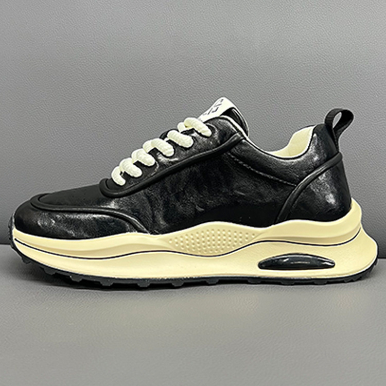 Pantofi sport casual pentru bărbați, toamna 2024, partea superioară din țesătură, căptușeală din piele naturală, talpă PU rezistentă, profil jos, șireturi