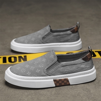 Muške crne platnene Slip-On tenisice, casual, jesen 2024, mekana potplata