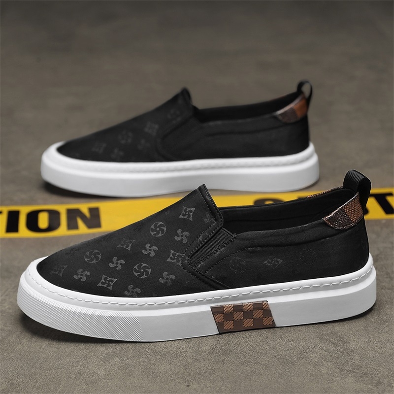 Muške crne platnene Slip-On tenisice, casual, jesen 2024, mekana potplata