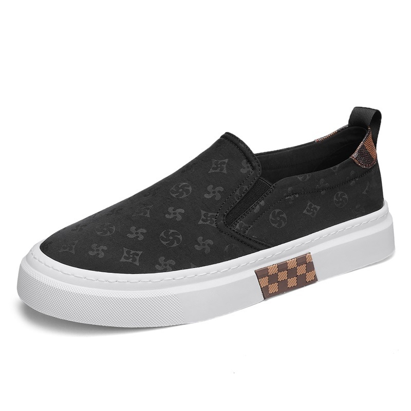 Muške crne platnene Slip-On tenisice, casual, jesen 2024, mekana potplata