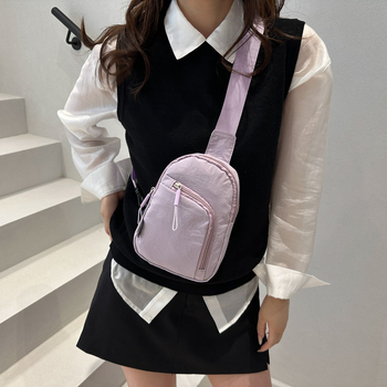 Ženska višefunkcionalna torbica za prsa i rame, crossbody, sportski stil, najlon, ljeto 2025